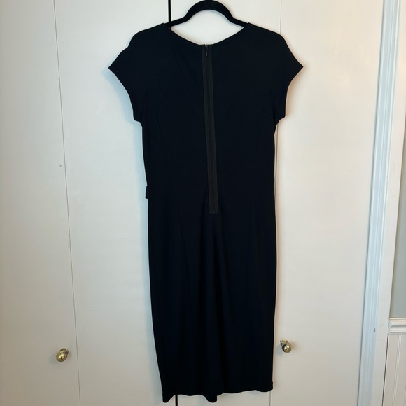 Armani Collezioni | Black Scoop Neck Knee-Length Dress - Size 10 - Picture 4 of 11